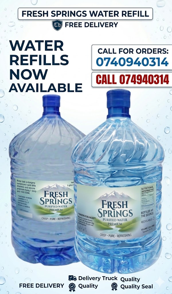 Fresh springs purified premium water
